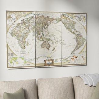  Imagen gráfica de varias piezas sobre el lienzo envuelto 'National Geographic World Map' 