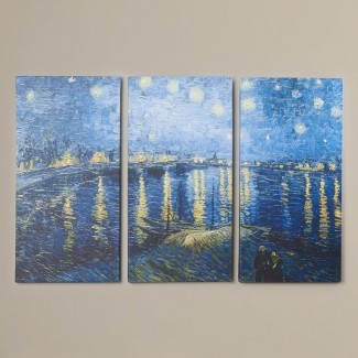  'Starry Night over the Rhone' de Vincent van Gogh Imprimir imagen de varias piezas en lienzo envuelto 