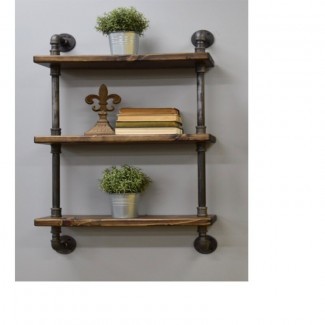  Manning 3 Tier Industrial Pipe Wall Shelf 
