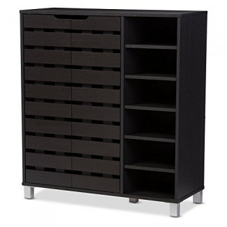 Baxton Studio Shirley Gabinete de zapatos de 2 puertas