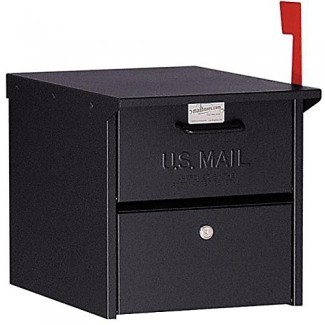  Buzón negro con cerradura en la acera Caja de correo de EE. UU. Protección segura Bloqueo seguro Retro, robusto 