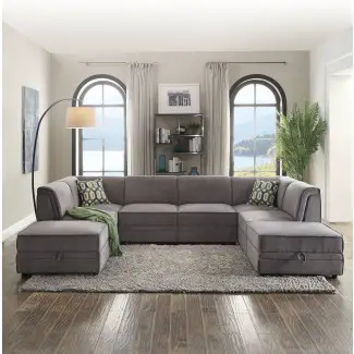  Acme Furniture Bois Grey Seccional con otomana | The ... 