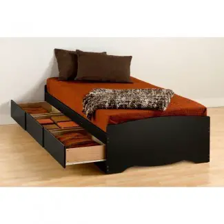  Marco de cama con plataforma de madera Twin Xl Prepac Sonoma Twin Xl 