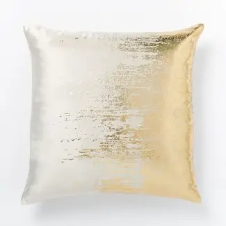  Funda de almohada con textura metálica descolorida - Dorado | west elm 