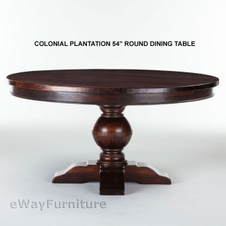  Mesa de comedor redonda Colonial Plantation 54 pulgadas 