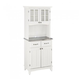  Buffet de buffets blanco con encimera de acero inoxidable con aparador de Home Styles 