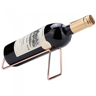  Ibnotuiy Juego de 2 soportes de vino minimalistas de sobremesa para botellas de una botella de metal 