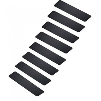  MBIGM Paquete de 8 cintas de seguridad antideslizantes para peldaños Peldaños de madera para escaleras Pegatina para rieles de piso, grano 80 para patineta, exteriores y escaleras, negro (6 "x 24", negro) 