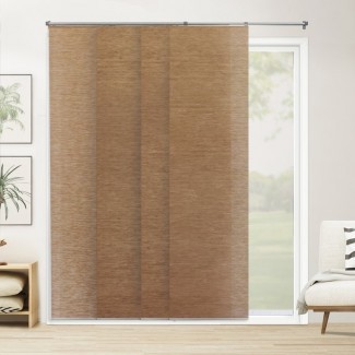  Persiana vertical marrón con oscurecimiento de la habitación con panel deslizante ajustable 