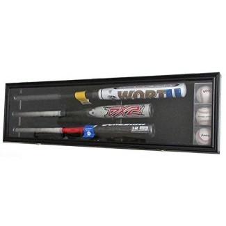  La caja de sombra del gabinete de pared de la caja de exhibición Pro Uv Baseball Bat tiene 3 murciélagos 