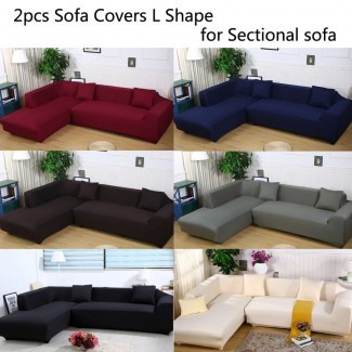  Fundas de sofá seccionales en forma de L 2 piezas (2 + 3 asientos) Poliéster ... 