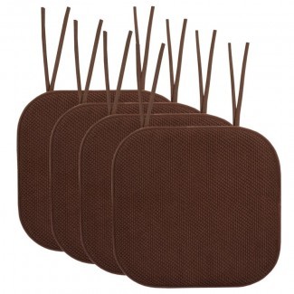  Cojín de silla de comedor antideslizante Honeycomb de espuma viscoelástica Cojín de silla de comedor interior / exterior (juego de 4) 
