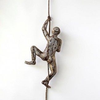  Escultura de metal Hombre trepador en cuerda decoración para el hogar metal 