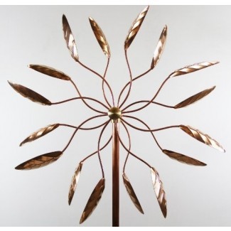  Escultura de viento cinética de Stanwood Wind Sculpture, hojas de Ficus de hilatura doble Spinner 