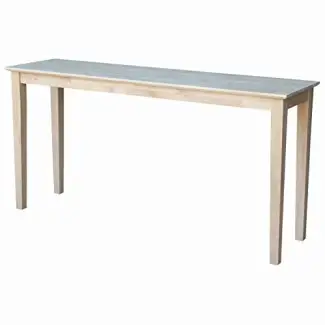  International Concepts Solid Wood Console Table Mesa de sofá sin terminar 