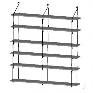  Unidad de almacenamiento de pared para 6 estantes (12 pulgadas de profundidad) - 