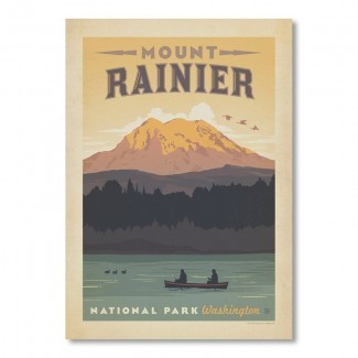  Anuncio vintage de Mount Rainier en el Parque Nacional 