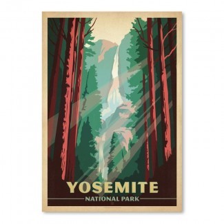  Anuncio vintage del parque nacional de Yosemite 
