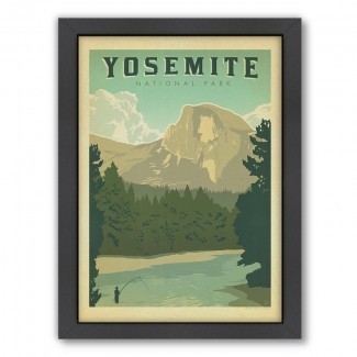  Anuncio vintage enmarcado del Parque Nacional Yosemite 