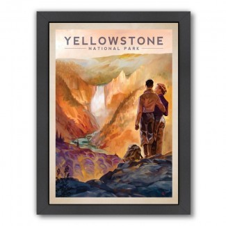  Anuncio de época enmarcado en el Parque Nacional Yellowstone 