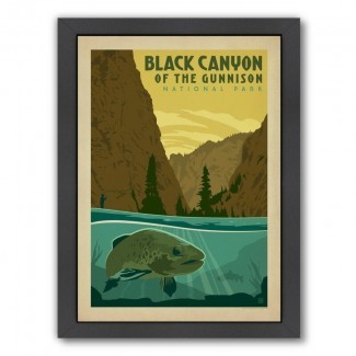 ' Cañón Negro del Gunnison National Anuncio vintage enmarcado del parque 