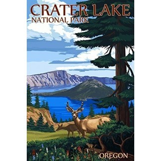  Parque Nacional Crater Lake, Oregon - Deer Familia 