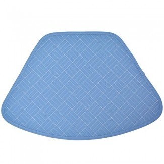  Juego de 2 manteles individuales acolchados en forma de cuña azul bígaro para mesas redondas 