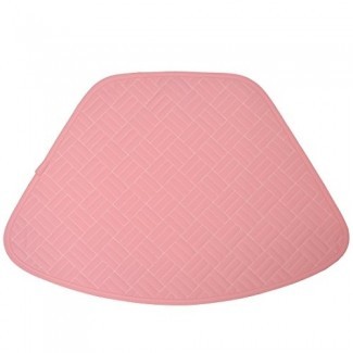  Juego de 2 manteles individuales con forma de cuña acolchada rosa para mesas redondas 