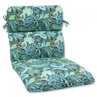  Almohada Perfect Outdoor Pretty Cojín para silla con esquinas redondeadas Paisley, azul 