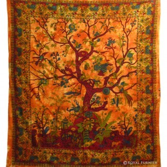  Queen Red Multiusos Hippie Tree Wall Hanging 