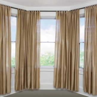  15 Colección de cortinas opacas Bay Window | Ideas para cortinas 