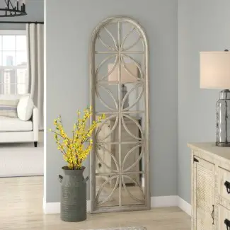  Espejo de pared con marco de madera de abeto Cathie 