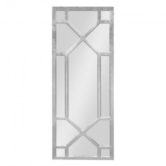  Lyra Espejo de pared de madera con marco de ventana 