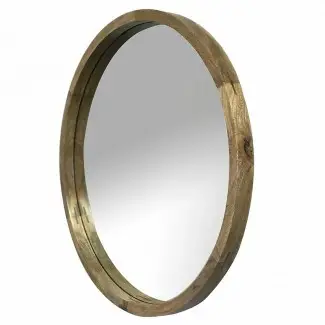  Espejo de acento con marco de madera de Flávio 