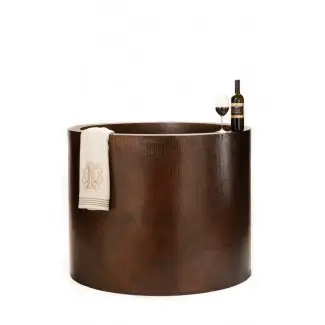  Bañera de cobre de estilo japonés martillado a mano de 45 "x 45" 