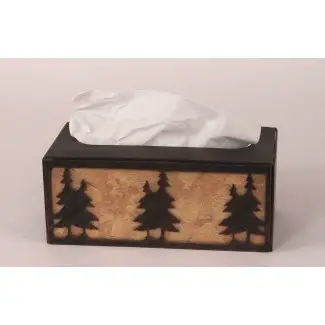  Cubierta rectangular de caja de pañuelos de pino 
