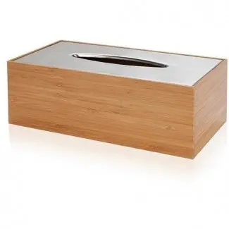  Tapa de caja de pañuelos de madera de bambú Trisler 