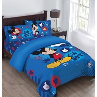  Disney Mickey Mouse ¡Oh, chico! Juego de edredón Twin Bedding | 