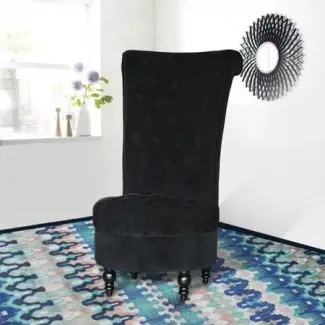  HomCom Tufted High Back Velvet Accent Chair - 