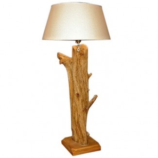  Lámpara de mesa de madera flotante inusual en 1stdibs 