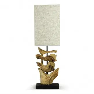  Oragon Root Natural Driftwood Modern Square Table Lamp ... 