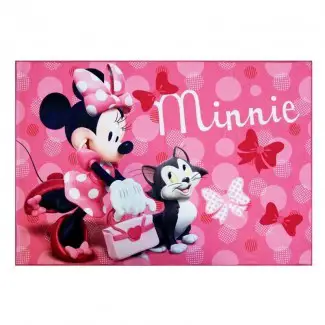  Alfombra Disney Minnie Mouse Poliéster Rosa Niños 