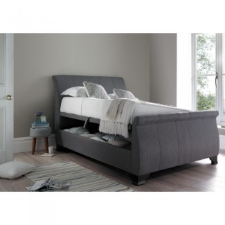  Kaydian Middleton Gray Ottoman King Size Sleigh Bed 