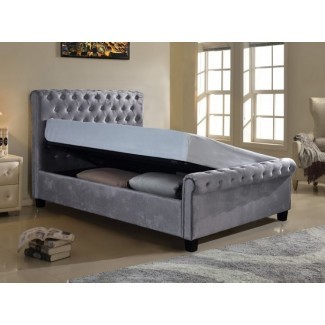  Muebles de estilo Lola 5ft Kingsize Silver Fabric Otomana ... 