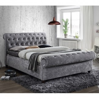  Cama king size otomana Birlea Castello tapizada en ... 