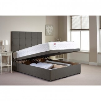  Estructura de cama King Size otomana Appleton en gris claro. .. 