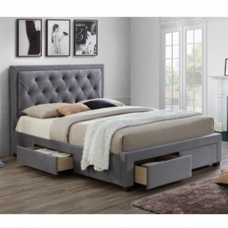  Cama otomana gris tapizada Super King de Birlea Woodbury ... 