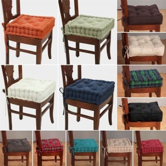  Almohadillas para silla de comedor con lazos Silla de comedor Cushi on With Ties 