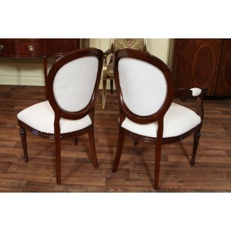  Sillas de comedor con respaldo redondo francés, sillas tapizadas con respaldo de camafeo 