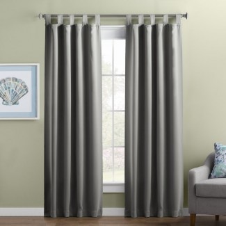  Wayfair Basics Panel de cortina simple superior con pestaña térmica negra opaca 